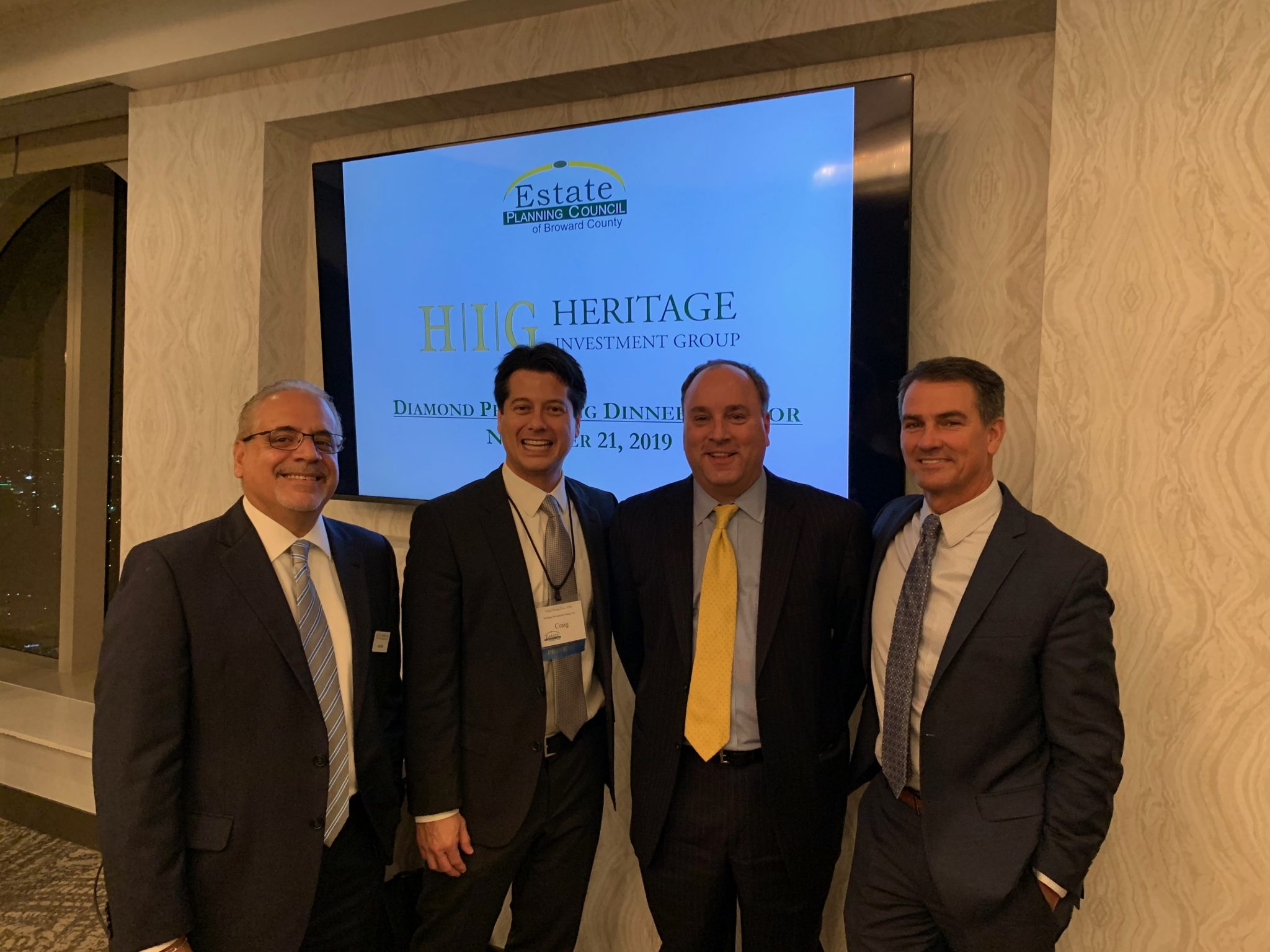 Heritage Sponsors Estate Planning Council of Broward County Dinner